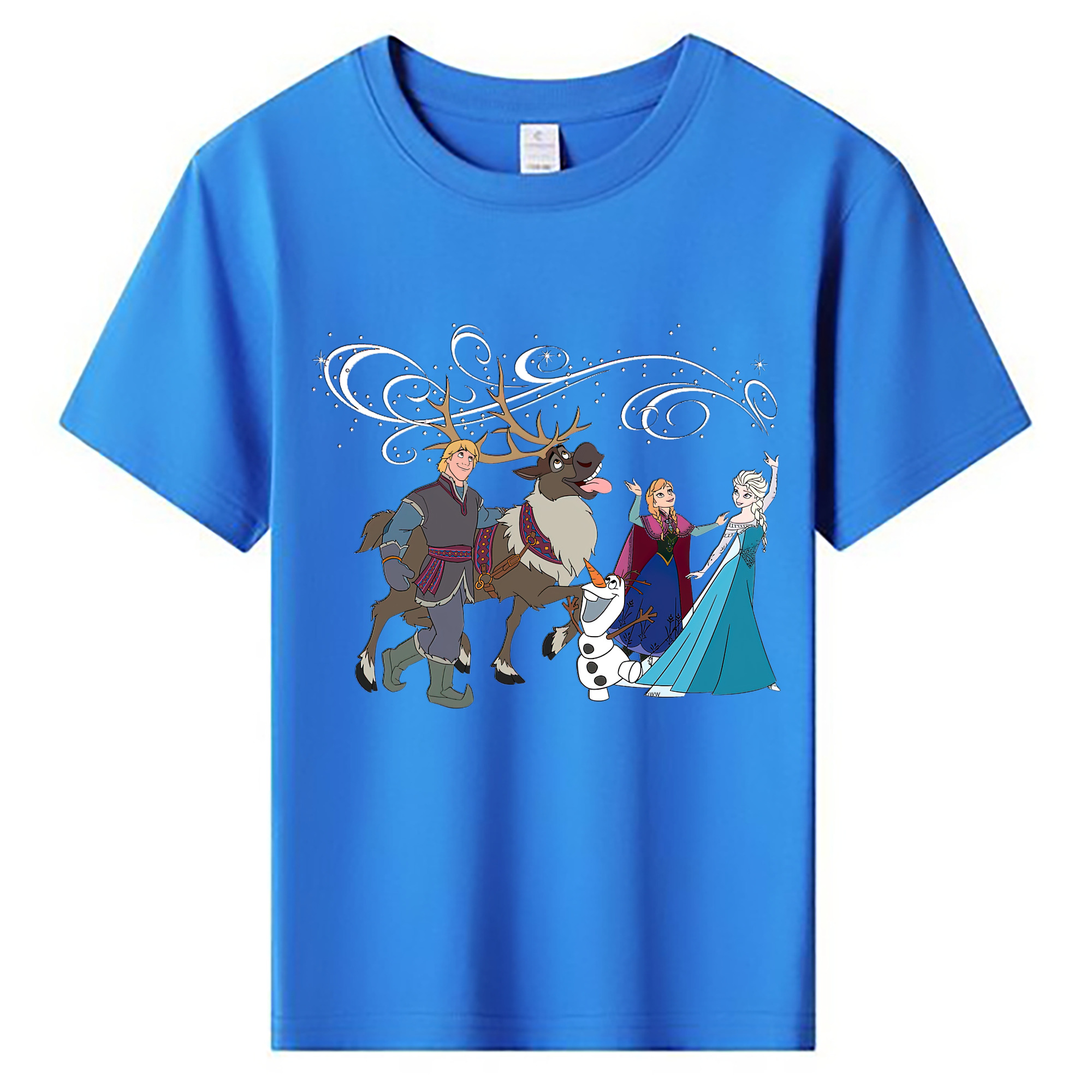 （画像用） アナと雪の女王 アンナ エルサ Frozen Anna Elsa 綿100％キッズTシャツ（フロントプリント）